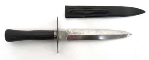 WW1 French Combat Trench Knife 6 3/4 inch, double edged blade.  Forte with maker "J Delaire"