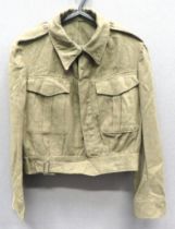 WW2 South African 1940 Pattern Battle Dress Jacket khaki green, woollen, single breasted, closed