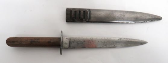 WW1 Austro-Hungarian Trench Combat Knife 8 1/4 inch, single edged blade with sharpened back edge