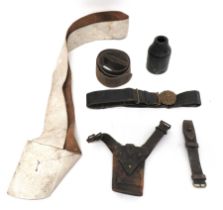 Small Selection Of Various Equipment including Royal Navy Officer's belt.  Brass, Vic crown RN