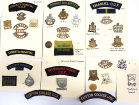 31 x CCF & OTC Cap Badges And Titles cap badges include brass Emanuel School OTC ... White Sevenoaks