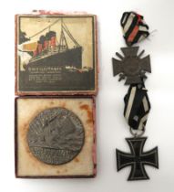 Three WW1 German Medals consisting WW1 1914 Iron Cross 2nd Class ... 1914-18 War Merit Cross with