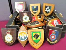 Quantity Of Military Wall Plaques including carved wood RWAFF 1943 example ... Carved wood Nigeria