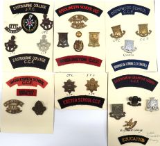 31 x CCF & OTC Cap Badges And Titles cap include white metal St Benedict's School ... Darkened, KC