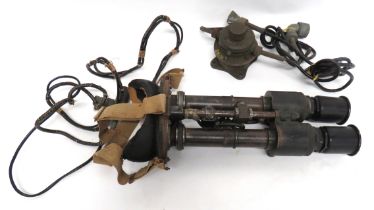 Scarce Pair Of WW2 Pattern Type E Night Vision Goggles blackened, long lens body.  Central