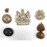 5 x Various Victorian/Edwardian Badges consisting white metal KC Engineer Volunteers Home Service