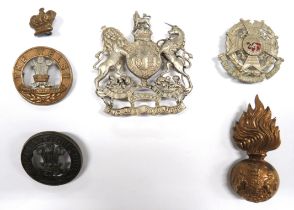 5 x Various Victorian/Edwardian Badges consisting white metal KC Engineer Volunteers Home Service