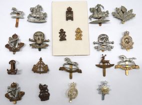 20 x Cavalry And Yeomanry Cap Badges including bronzed Leicestershire Yeomanry (blades) ... Brass