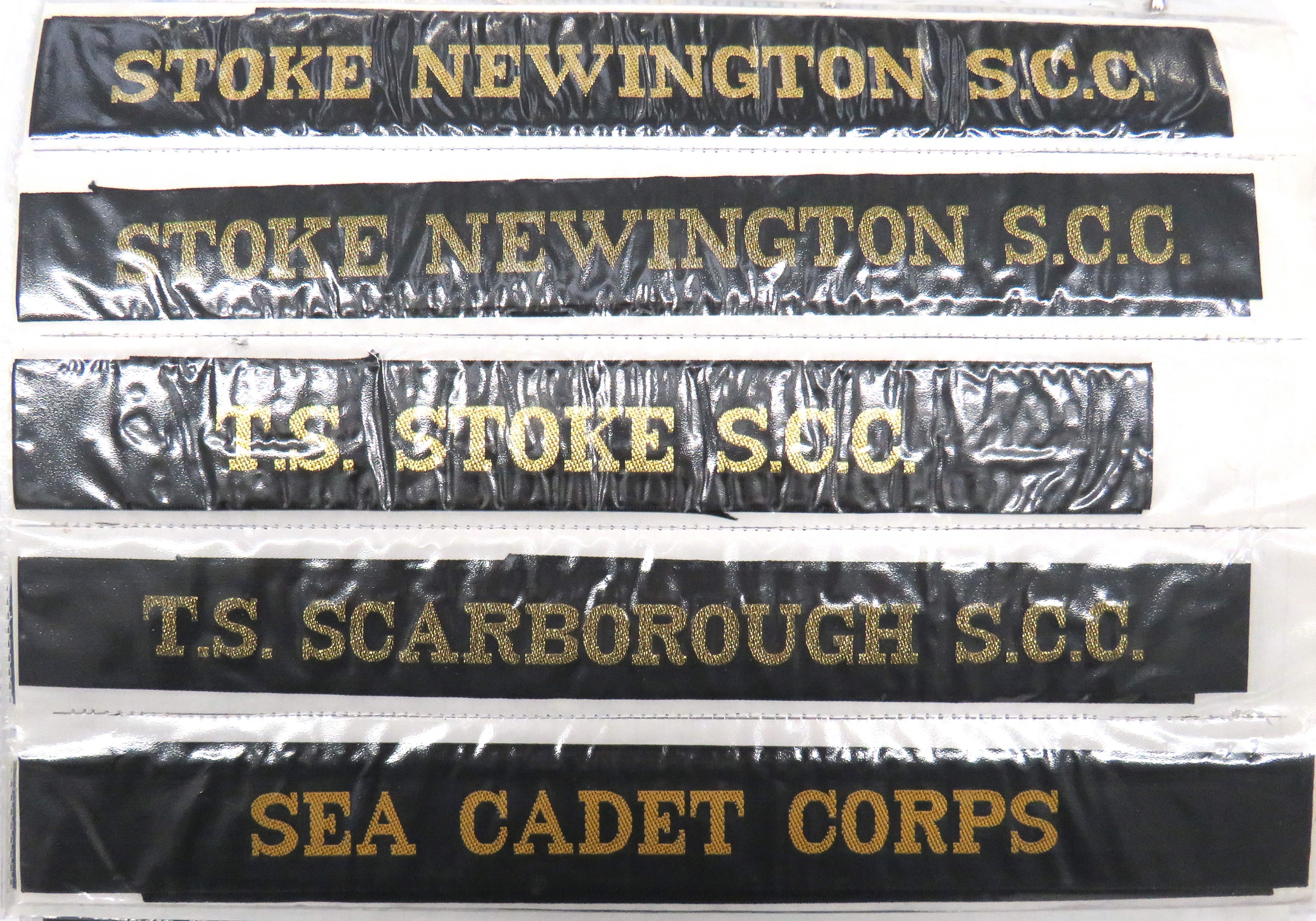 Quantity Of Sea Cadet Corps Cap Tallies including TS Stoke SCC ... TS Starling SCC ... St Marylebone - Image 3 of 3