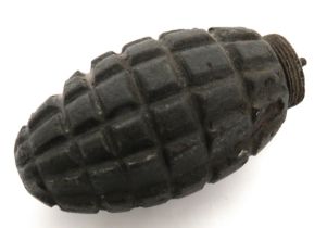 WW1 Austrian Inert Hand Grenade cast iron, lemon shape fragmentation body.  Removable top fuse.