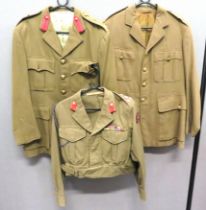Selection Of WW2 And Later Officer Uniforms consisting Officer's service dress tunic.  KC Colonel'