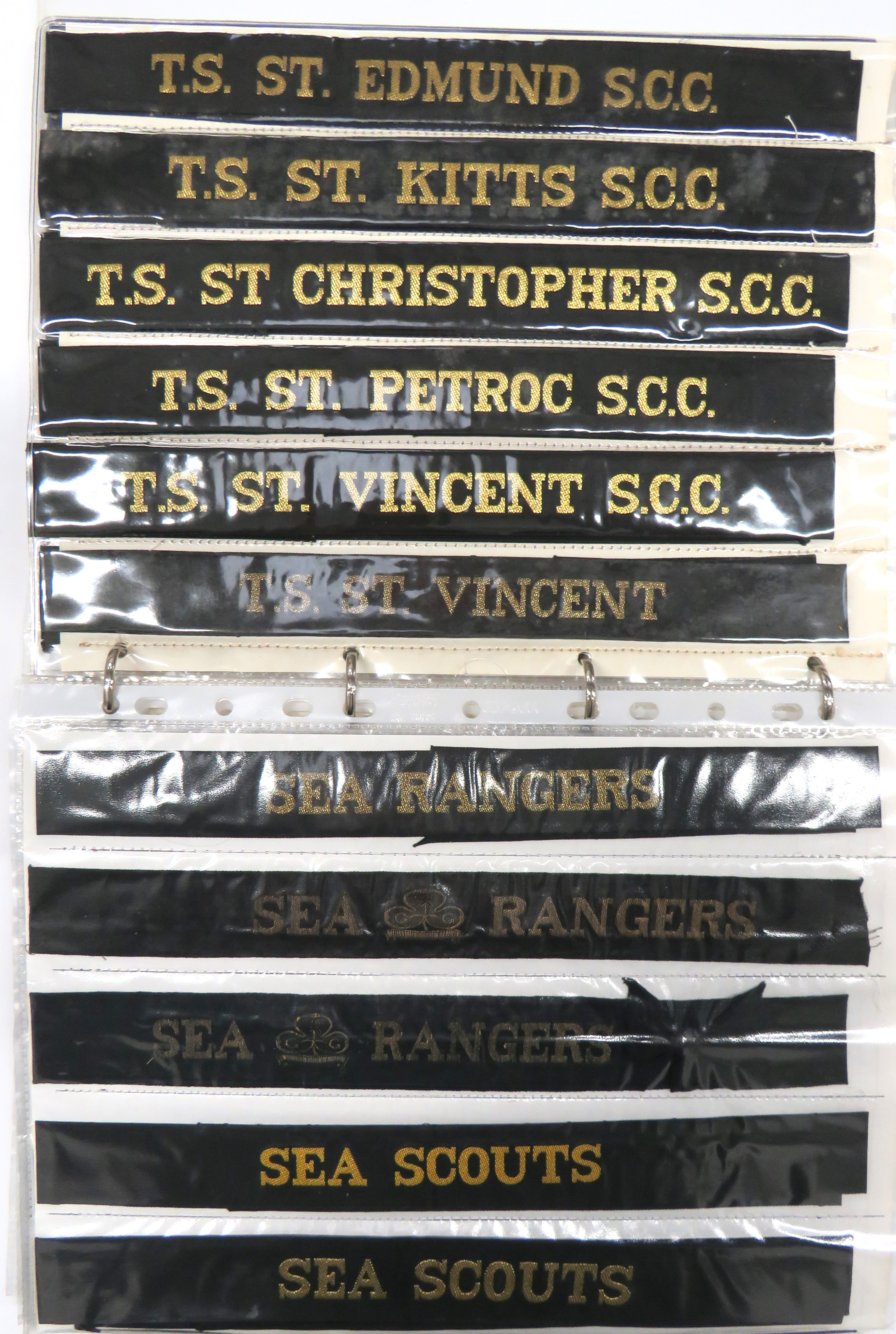 Quantity Of Sea Cadet Corps Cap Tallies including TS Stoke SCC ... TS Starling SCC ... St Marylebone