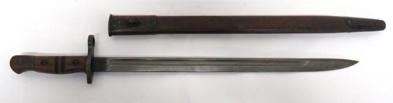 British P1913 Rifle Bayonet 17 inch, single edged blade with narrow fuller.  The forte with maker "