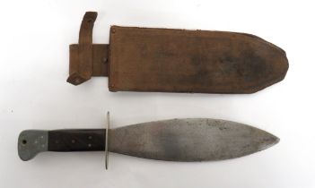 Rare British Commando Forces Smatchet  10 3/4 inch, single edged, bulbous blade with back edge