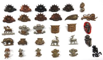 30 x British And Commonwealth Collar Badges including brass NZ fern ... Brass KC Australian