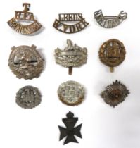 10 x Territorial And Economy Badges And Titles cap include white metal 10th Batt Liverpool