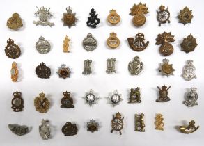 40 x British Army Collar Badges including brass KC Northern Cyclist Batt ... Brass KC Royal