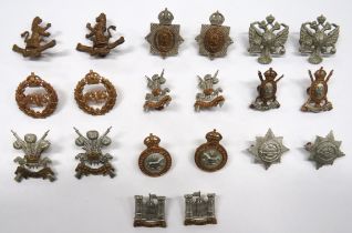 20 x Dragoon Guards Collar Badges including facing pair, bi-metal 5th Royal Inniskilling DG ...