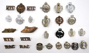 28 x Royal Tank Corps And Royal Armoured Corps Badges cap include brass KC Tank Corps ... White