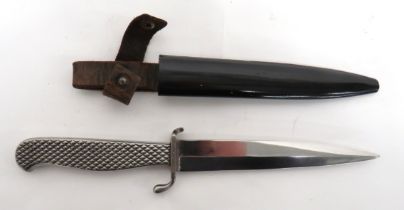 WW1 Imperial German Trench Knife 5 3/4 inch, single edged blade with sharpened back edge point.