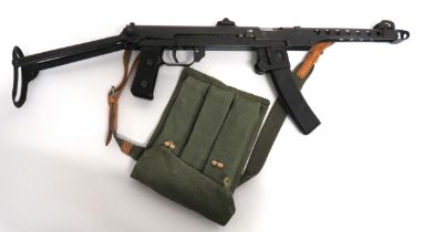 Deactivated Communist PPS43 Sub Machine Gun 7.62 mm, 10 inch barrel with pierced outer shroud.