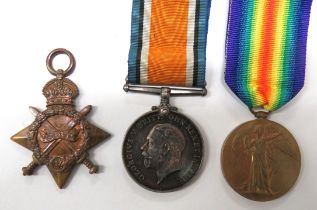 WW1 1914/15 Trio Hampshire Regiment consisting 1914/15 Star, silver War medal, Victory medal named