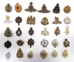 30 x Corps Cap Badges including bi-metal KC Royal Army Veterinary Corps ... Silvered and gilt KC