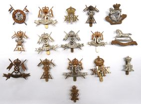 16 x Cavalry Cap Badges including bi-metal Vic crown, 8th Kings Royal Irish Hussars ... Bi-metal 5th