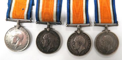 Four WW1 South African Silver War Medals silver War medals named ""Cpl. W. H. Kendall 2nd S.A.