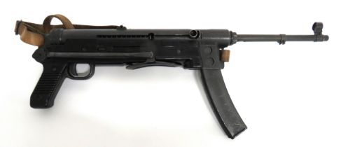 Deactivated Yugoslavian MG56 Sub Machine Gun 7.62 mm, 9 inch, blackened barrel with front hooded