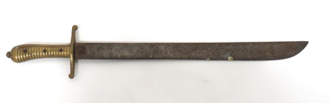 Prussian Model 1845 Short Sword 18 1/2 inch, single edged blade widening towards the point. Forte