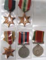 WW2 South African Medal Group consisting 1939-45 Star, Italy Star, Africa Star, 1939-45 War medal,