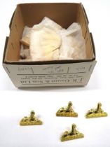 Original Maker's Box Of Brass Sphinx Collar Badges brass sphinx over Egypt tablet.  Contained in