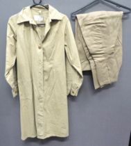 WW2 ATS Working Overall light, khaki cotton, single part fastened front.  Right waist with open