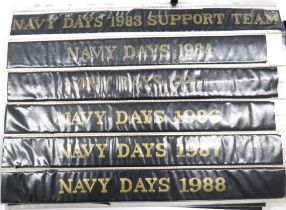 73 x Navy Days Cap Tallies including Navy Days for 1984 ... 1985 ... 1986 ... 1987 ... 1988 ... 1989