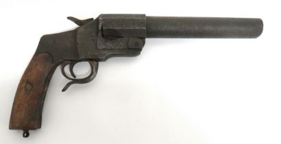 Deactivated WW1 Imperial German Flare Pistol 9 inch, 27 mm barrel with rear octagonal section.