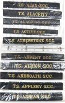 Quantity Of Sea Cadet Corps Cap Tallies including TS Ark Royal SCC ... TS Aurora SCC ... TS Arrow