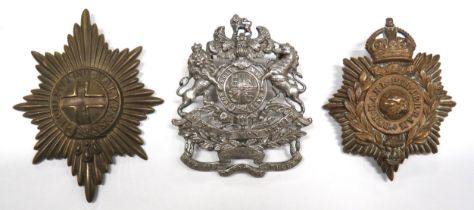 Royal Engineer Volunteers Pouch Badge white metal, royal coat of arms with full mantle Vic crown.