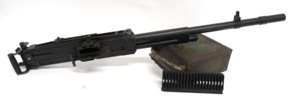 Deactivated Italian Breda M37 Machine Gun 8 mm, 32 3/4 inch, blackened barrel.  Front flash