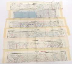 Six Cold War Silk Maps colour printed silk maps covering Baghdad ... Bandar-Abbas ... Birjano ...