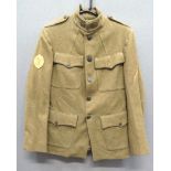 WW1 Period American Quartermasters Dept OR's Tunic khaki woollen, single breasted, high collar