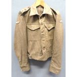 1940 Pattern Royal Tank Regiment Officer's Battle Dress Jacket khaki woollen, single breasted,