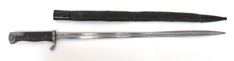 Imperial German M1898 Seitengewehr Bayonet 20 1/2 inch, single, narrow, quill point blade with
