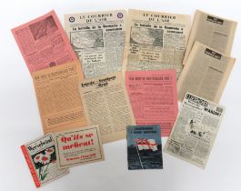 12 x WW2 Propaganda Leaflets various printed, double sided and booklet leaflets.  Including De