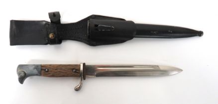 Third Reich Period Police Dress Bayonet 7 3/4 inch, single edged blade with sharpened back edge