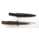 WW1 Imperial German Trench Knife 5 3/4 inch, single edged blade with back edge sharpened point.