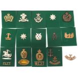 20 x Yeomanry Cap Badges including brass Royal Gloucestershire Hussars IY ... White metal Vic