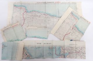 Five Cold War Silk Maps Of North Africa colour printed silk maps covering The Aegean ... 4 x