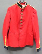 Pre WW1 Royal Engineers OR's Dress Tunic scarlet, single breasted tunic.  High, black velvet