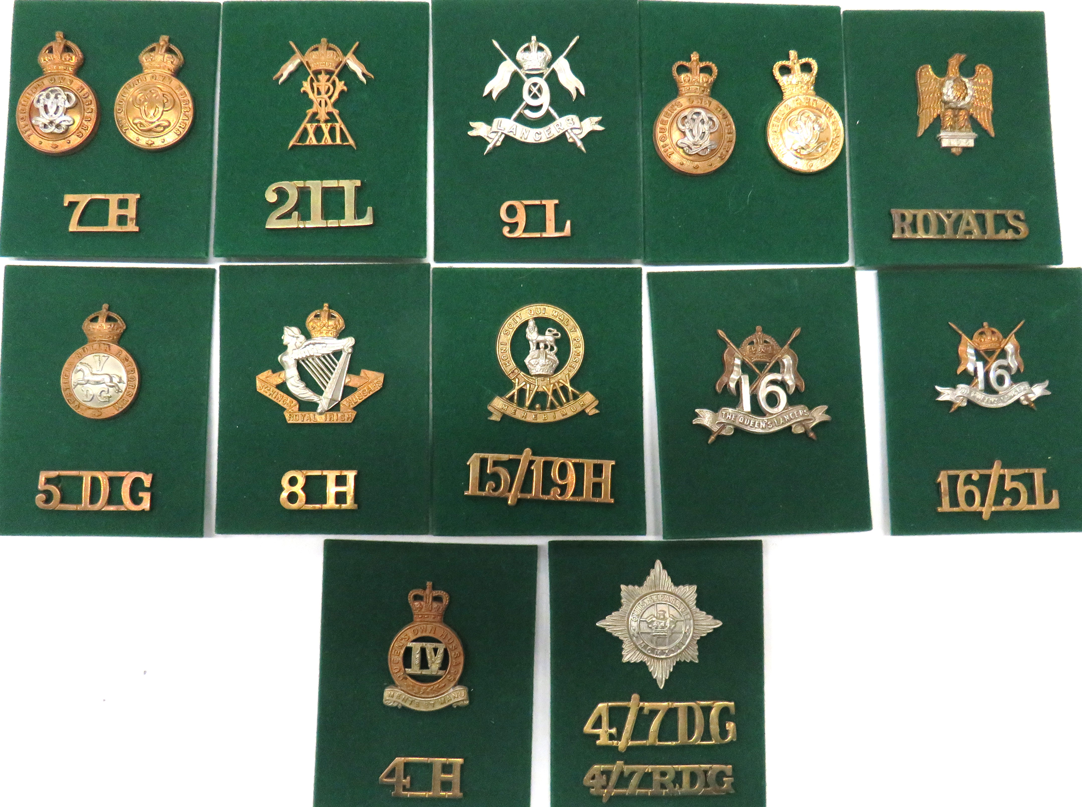 25 x Cavalry Cap Badges And Titles cap include bi-metal KC 21st Lancers ... White metal KC 9th